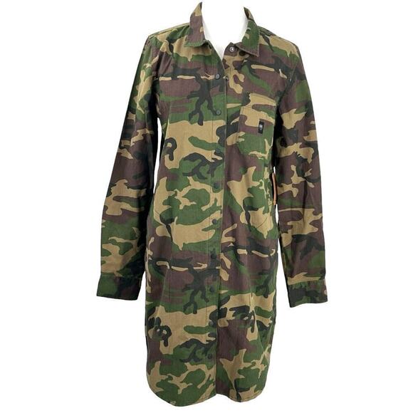 Vans Assembly Camo Shirt Dress Long Sleeve Size S - Picture 1 of 13